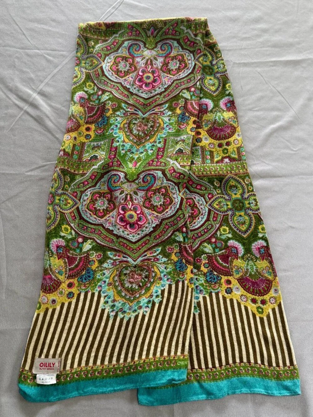 Oilily Dutch Design Scarf And Wrap Vibrant Multicolored Paisley 2010-2020 Design